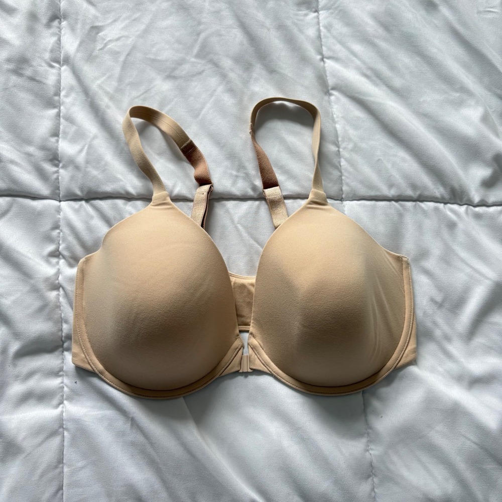 Wacoal Body by Seamless Underwire Front Close Bra Nude Beige 36DD Dainty